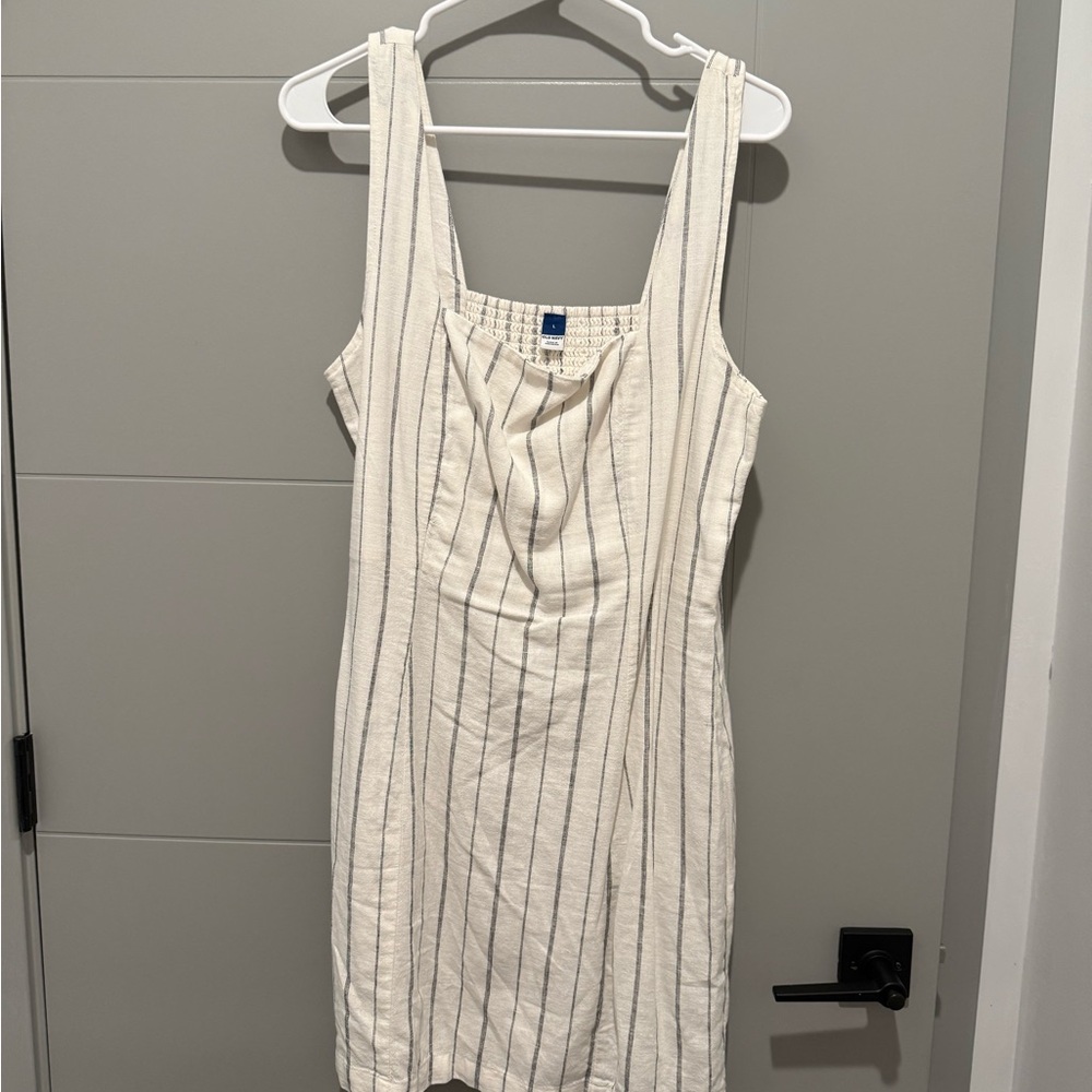 Old Navy Cream Striped Mini Dress